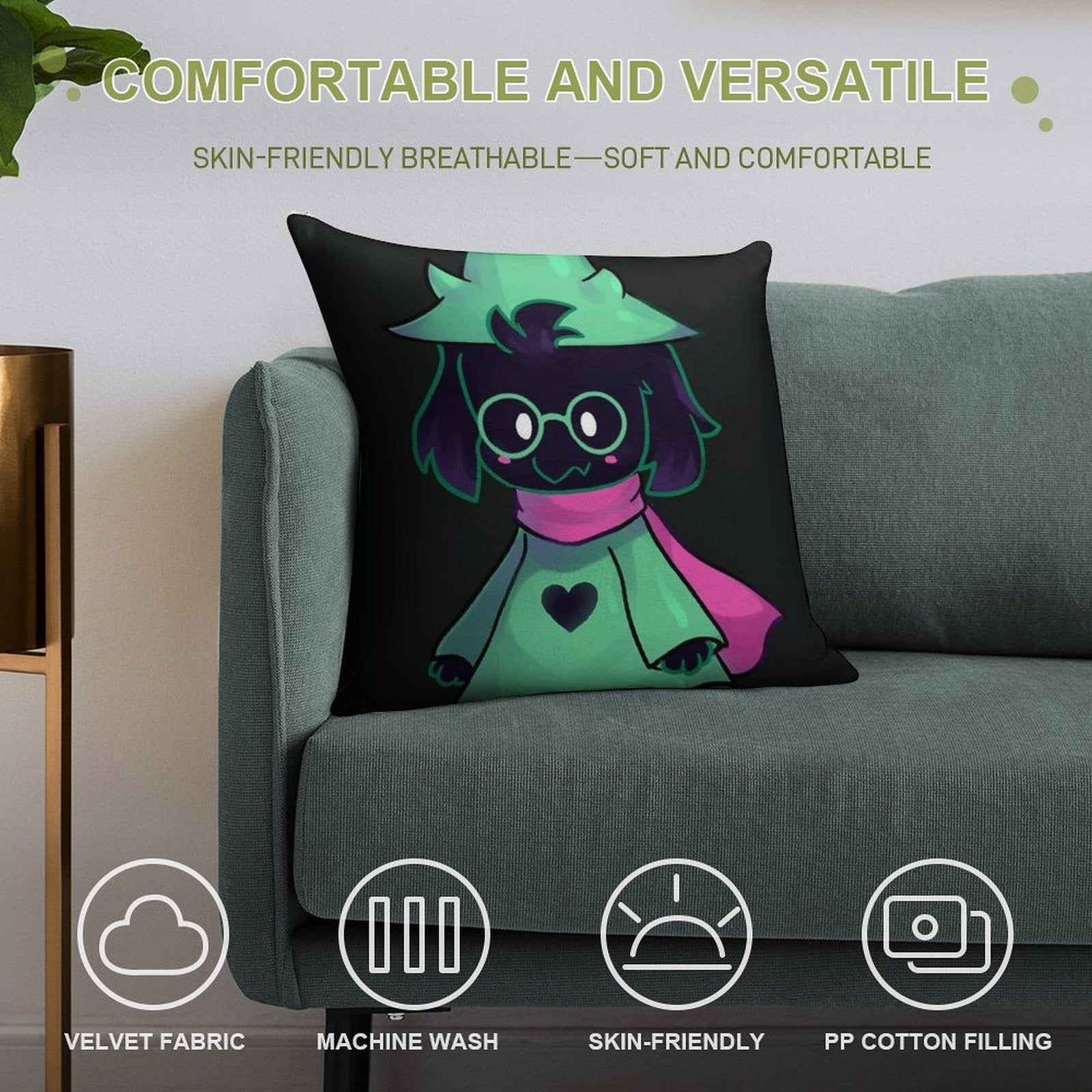 Ralsei Soft Ultra-Soft Texture Throw Pillow