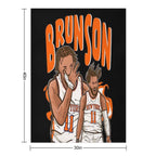 Jalen Brunson Cartoon Wrinkle-free Throw Blanket
