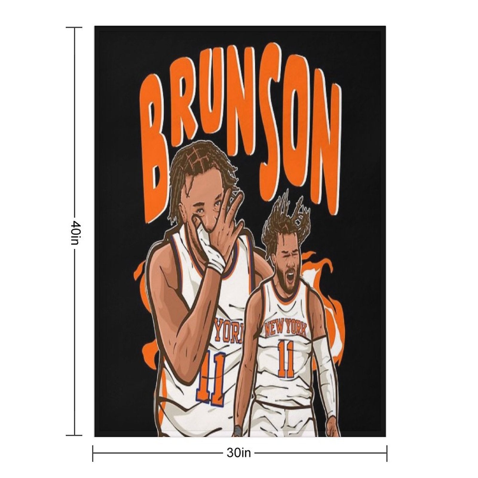Jalen Brunson Cartoon Comfort Throw Blanket