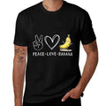 Funny Love Bananas Cute Banana Gifts Peace Love Banana  Oversized Silhouette T-Shirt