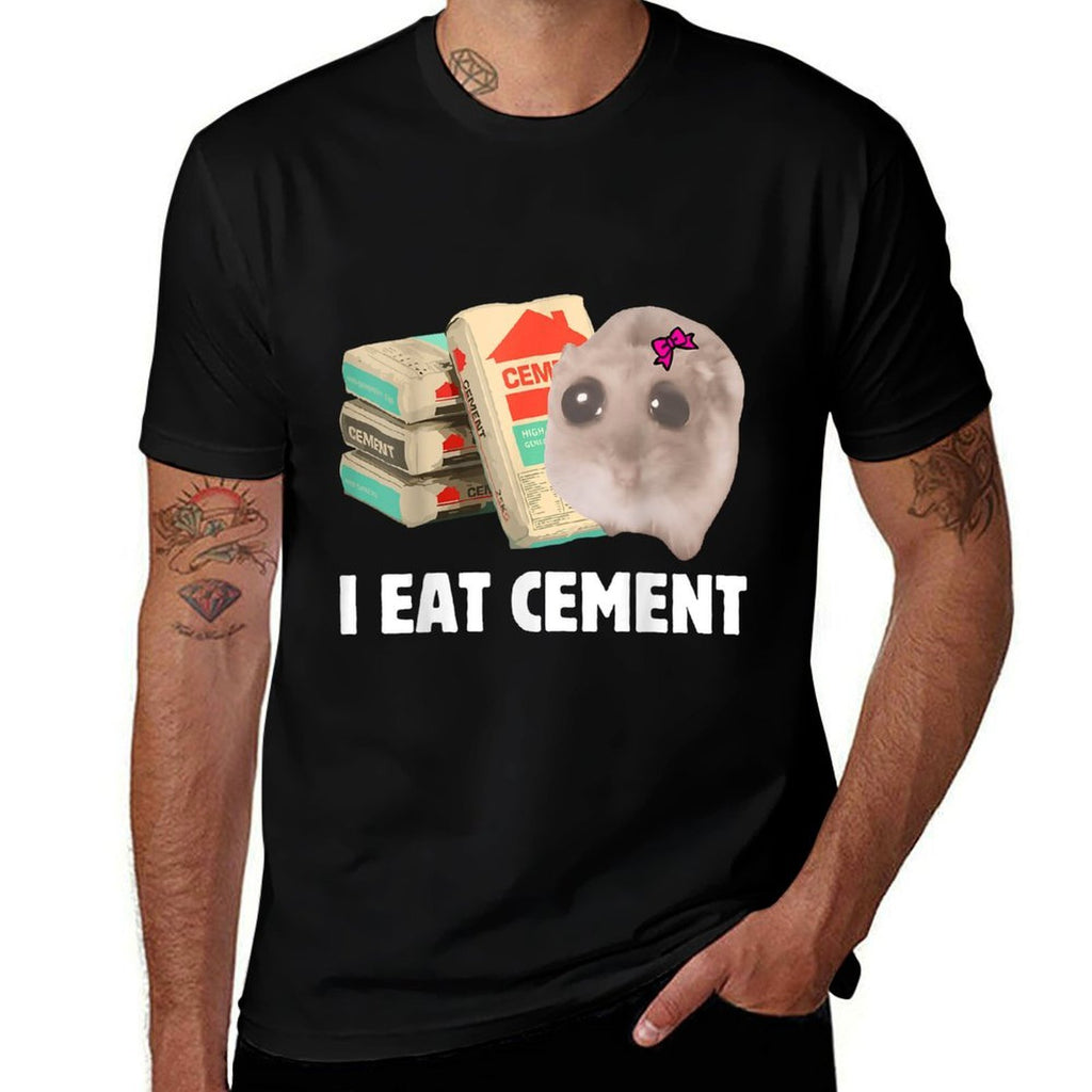 I Eat Cement Sad Hamster Meme Internet Memes Funny Memes Kid  Oversized Silhouette T-Shirt
