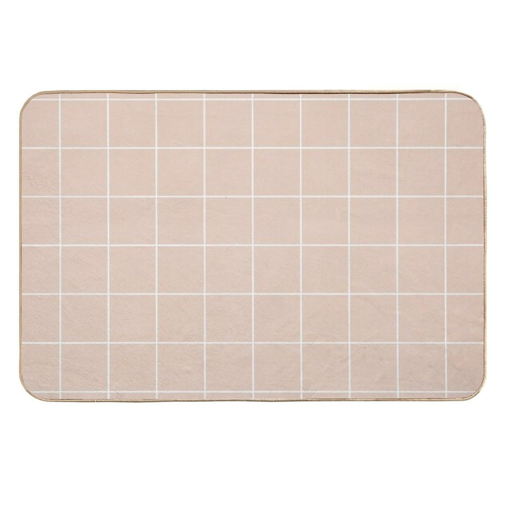 Check Pattern in Blush Color  Anti-Trip Bath Mat