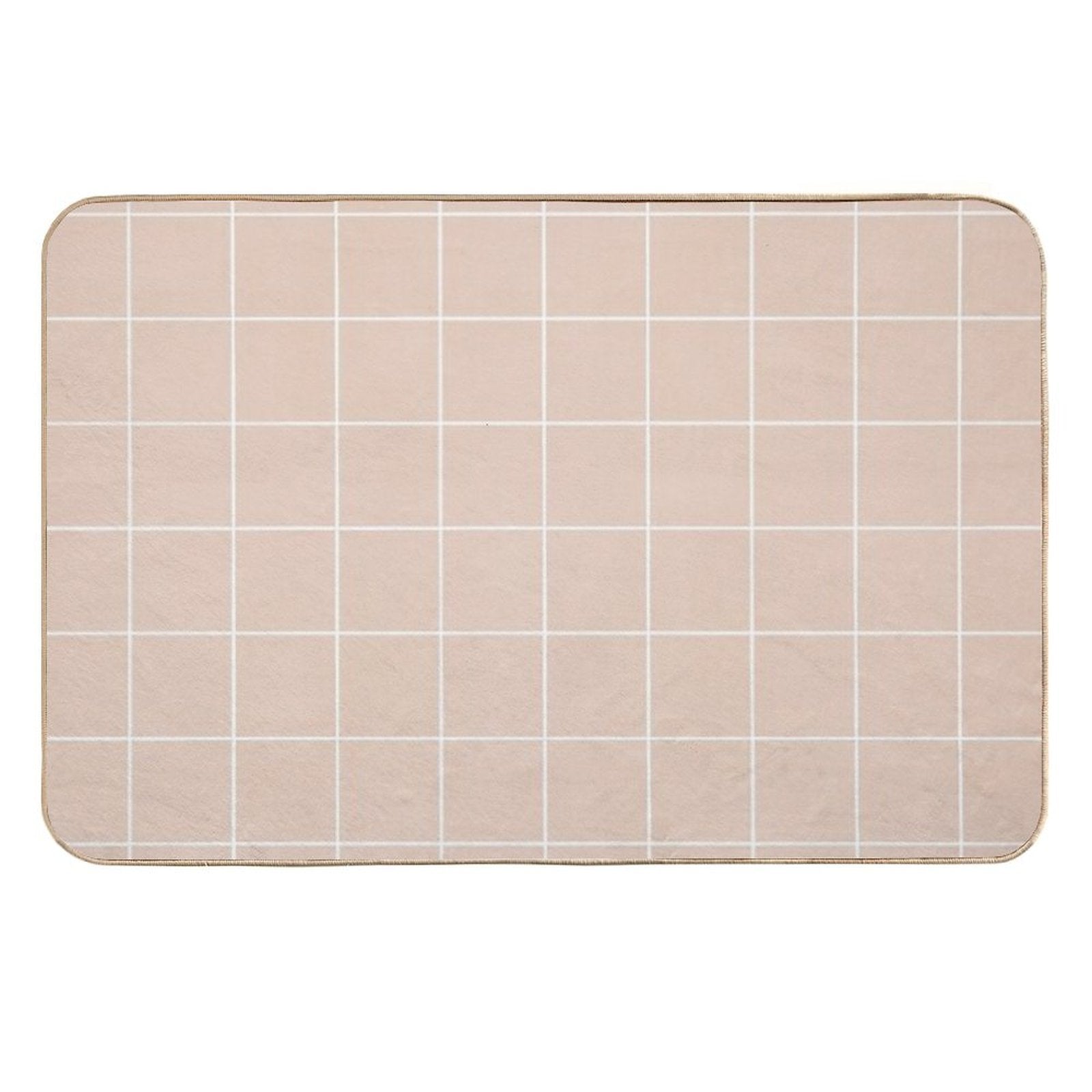 Check Pattern in Blush Color  Anti-Trip Bath Mat