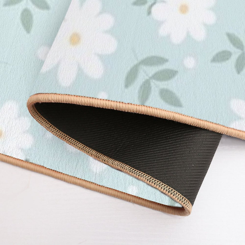 Cute Daisies on A Soft Green Background  Slip-Resistant Bath Mat