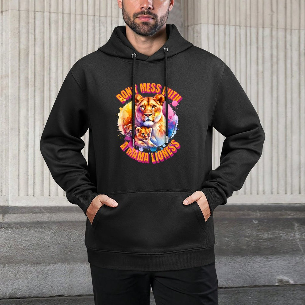 Dont Mess With A Mama Lioness Mothers Day Gift Lion Cubs Kangaroo Pocket Hoodie
