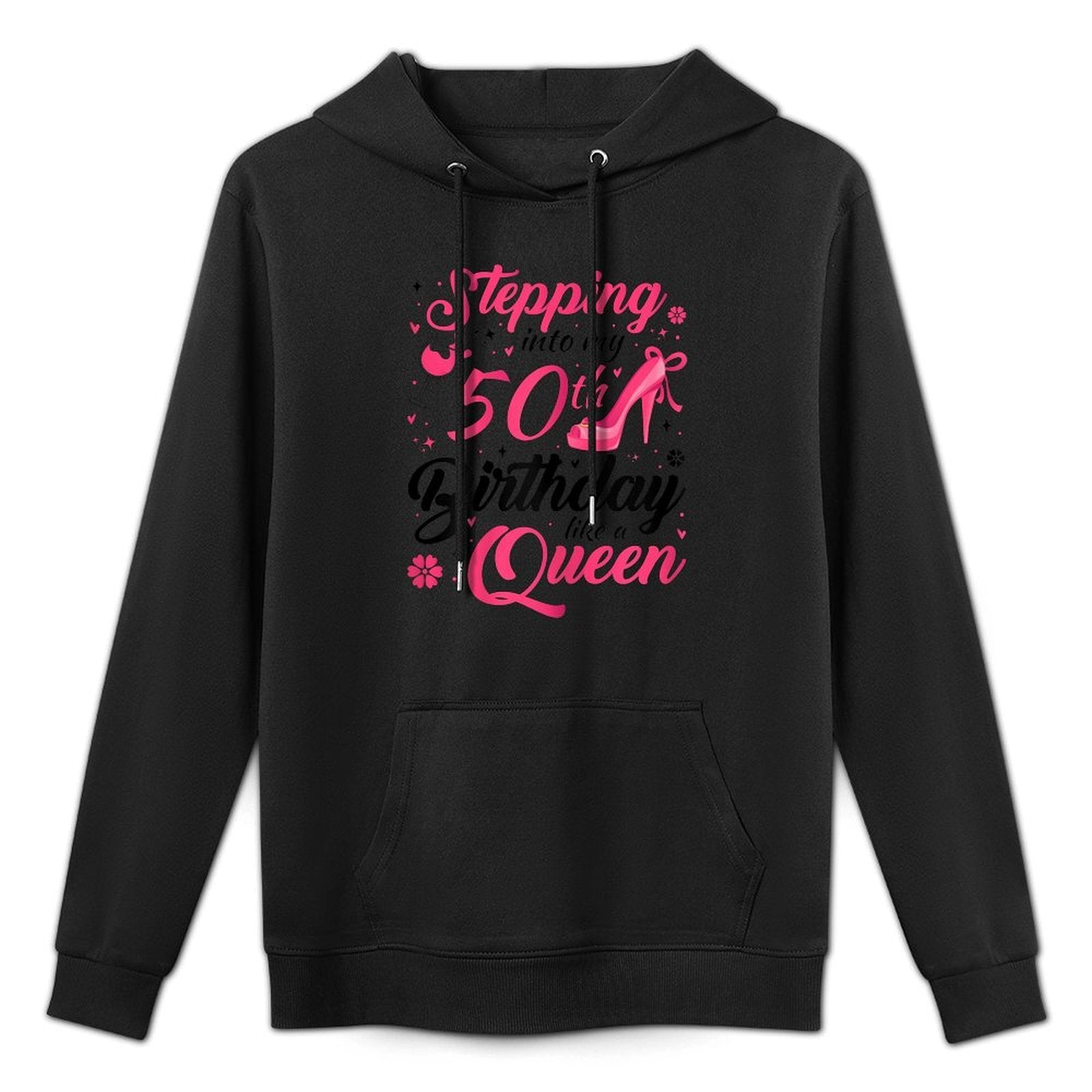 Womens 50 Year Old Girl Born 1973 50th Birthday Queen Adjustable Hood Hoodie