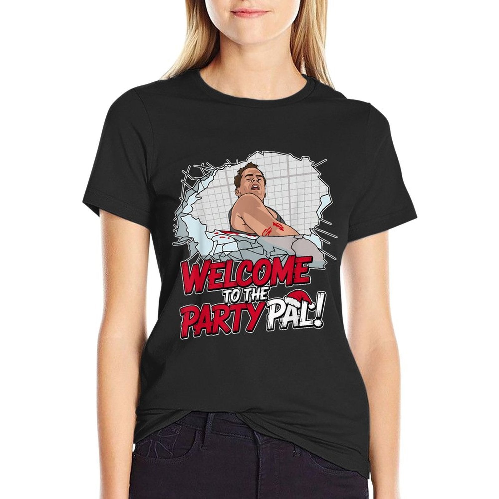 Funny Quote, Welcome to The Party! Christmas Cartoon Art  Moisture-wicking T-Shirt