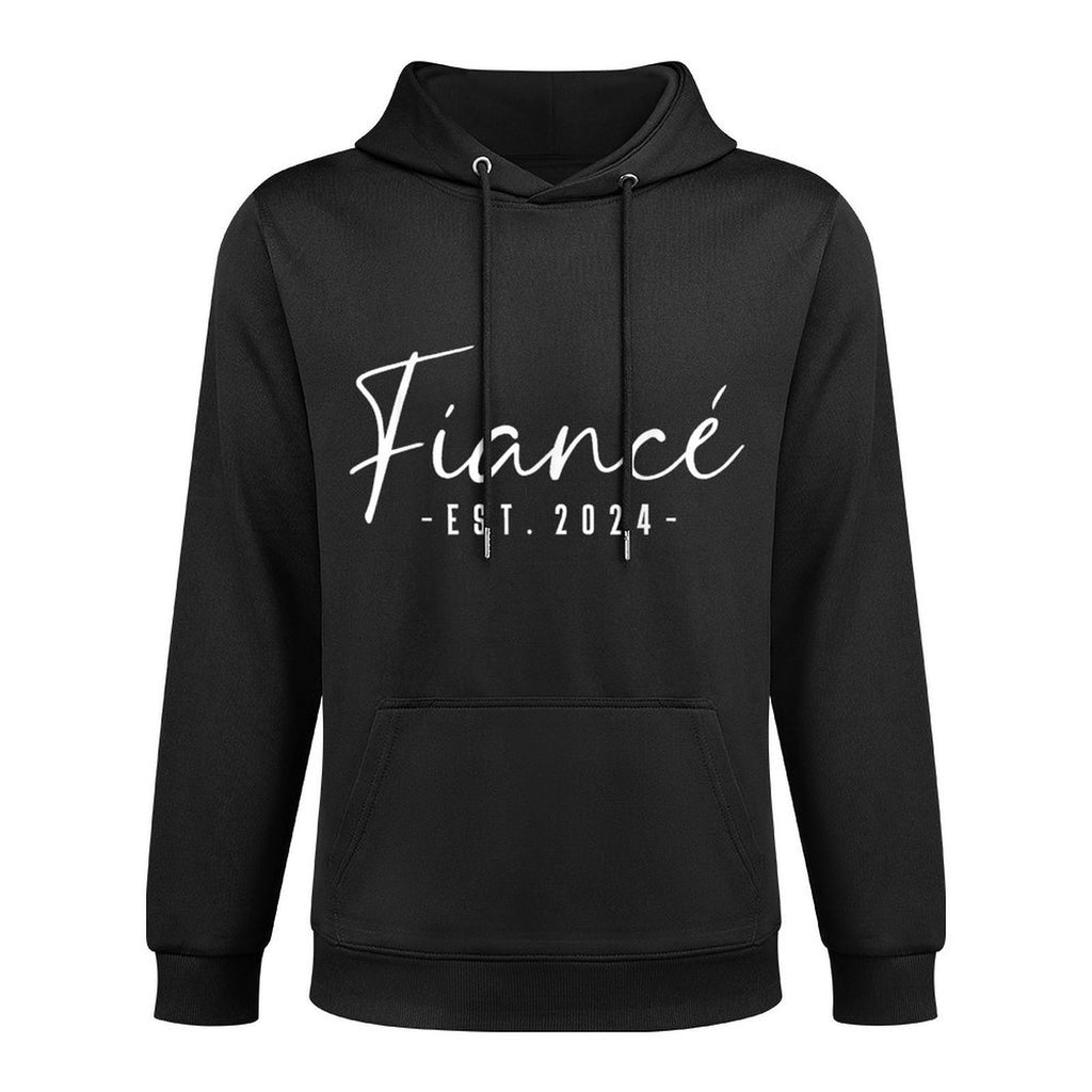 Fiancé Est 2024 Future Husband Engaged Gifts Him Engagement Shrink-Resistant Hoodie
