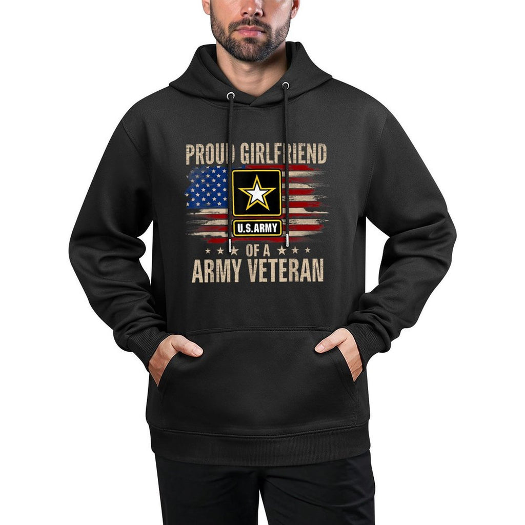 Vintage Proud Girlfriend Of A Army Veteran American Machine Washable Hoodie