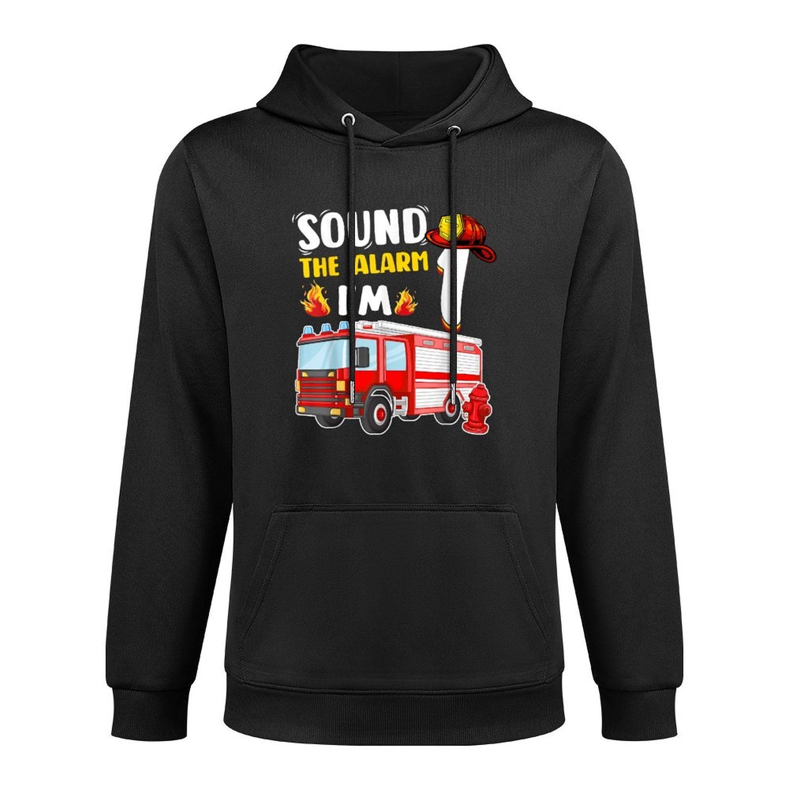 Fire Truck 1st Birthday Boy 1 Year Old Firefighter Party Machine Washable Hoodie
