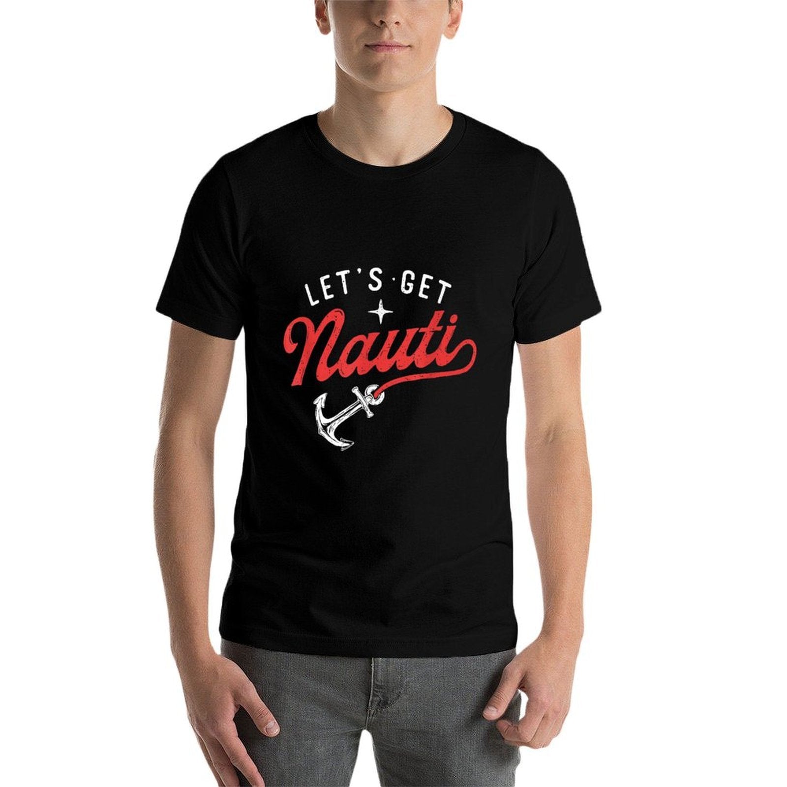 Lets Get Nauti - Boating Boat Lover Anchor Captain  Vintage-inspired T-Shirt