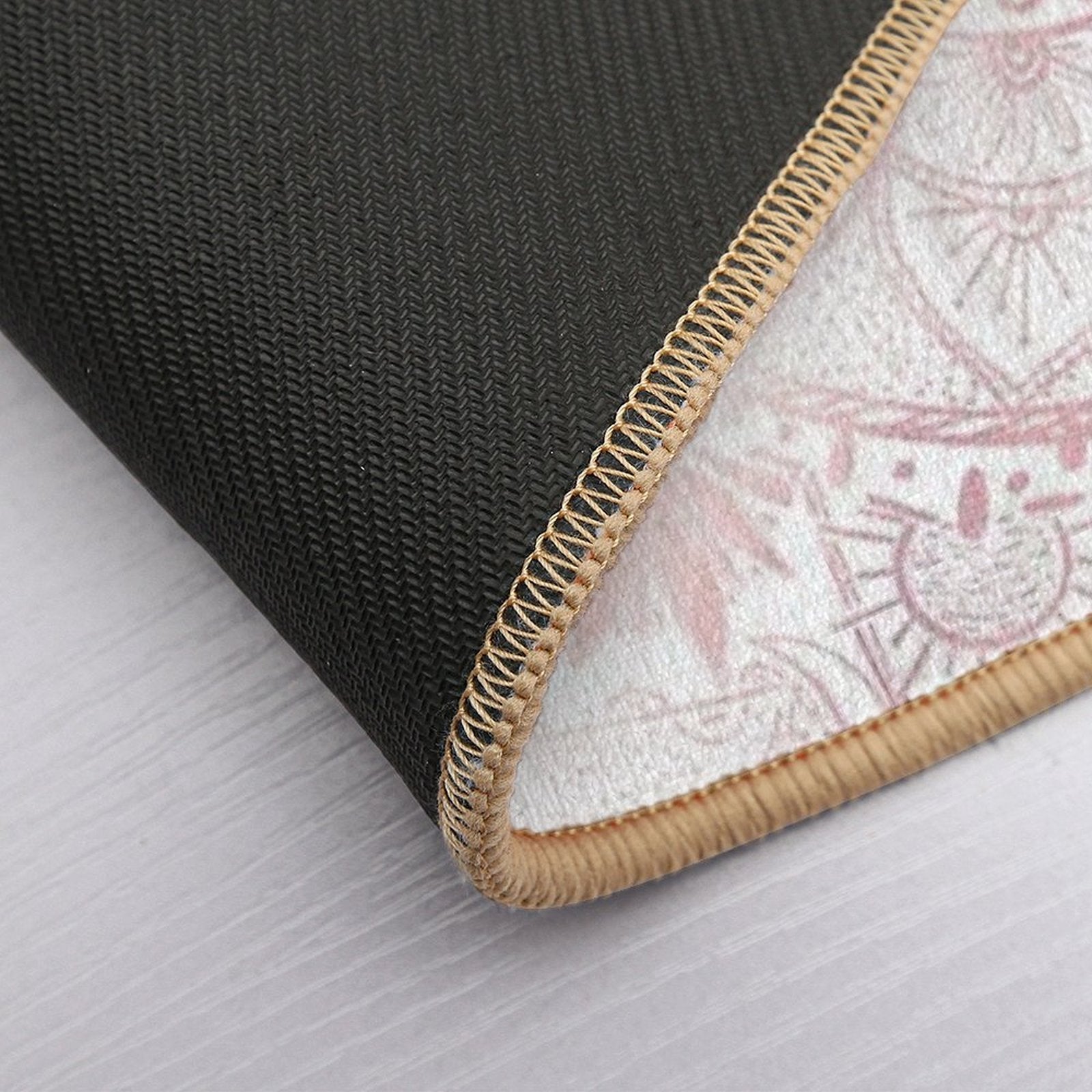 Elegant White Rose Gold Eye Sun Moon Mandala  Non-Slip Bath Mat