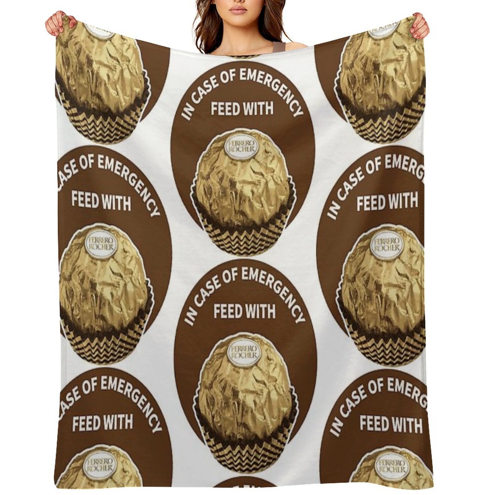 In Case Of Emergency Feed With Ferrero Rocher Machine-washable Throw Blanket