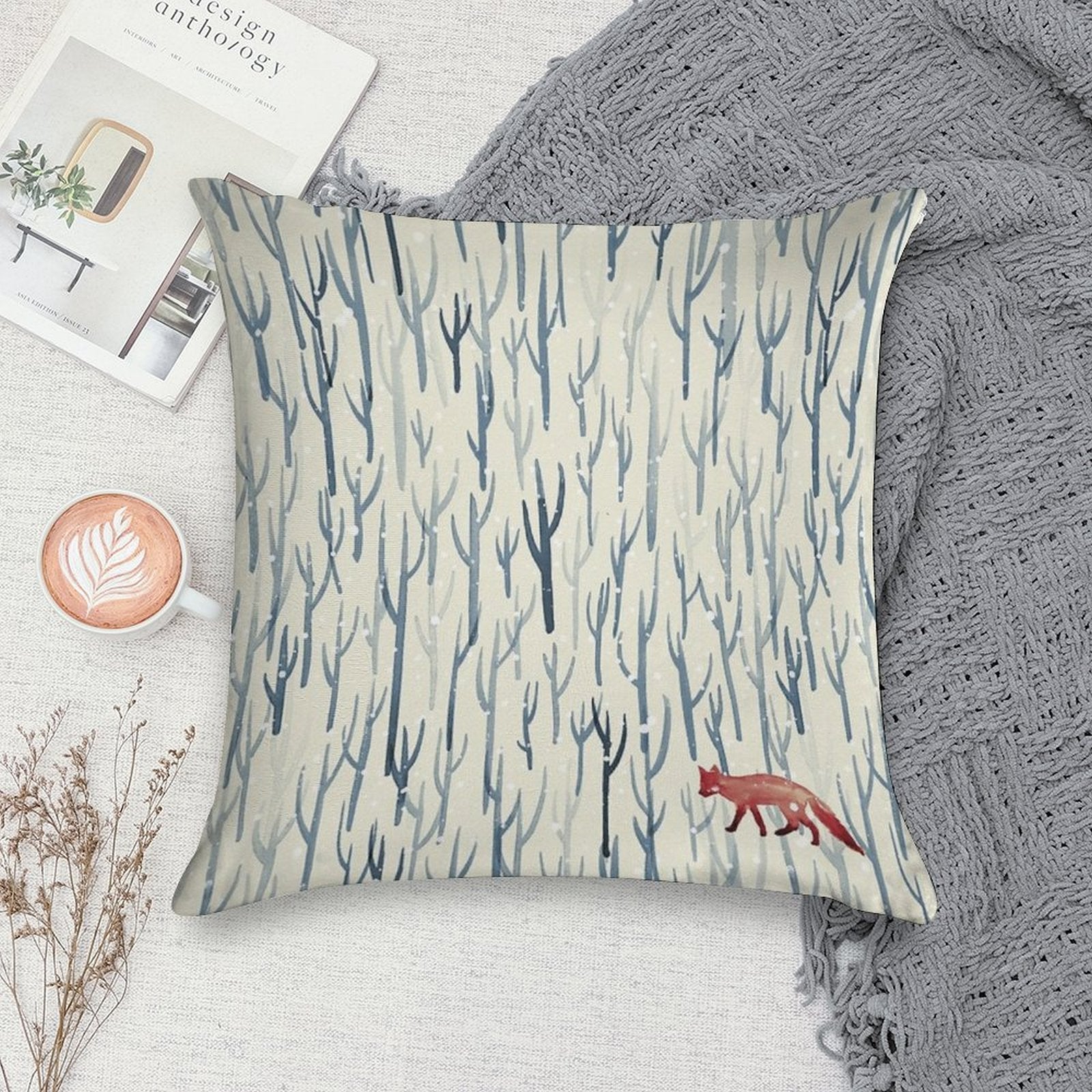 Winter Wood Soft High-Density Material Throw Pillow