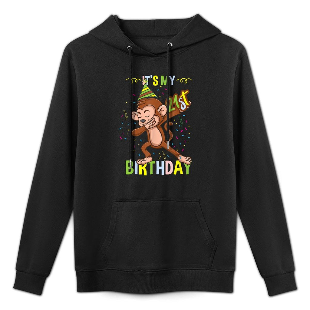 Its My 21st Birthday Monkey Kangaroo Pocket Hoodie