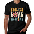 TEACH LOVE INSPIRE Back to School Cute Teacher Men Women  Breathable T-Shirt