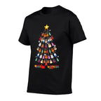 Guitar Christmas Tree Funny Guitarist Merry Xmas Gift  Heathered Texture T-Shirt