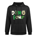 Dino Four Birthday Dinosaur 4th Birthday Matching Family Adjustable Hood Hoodie