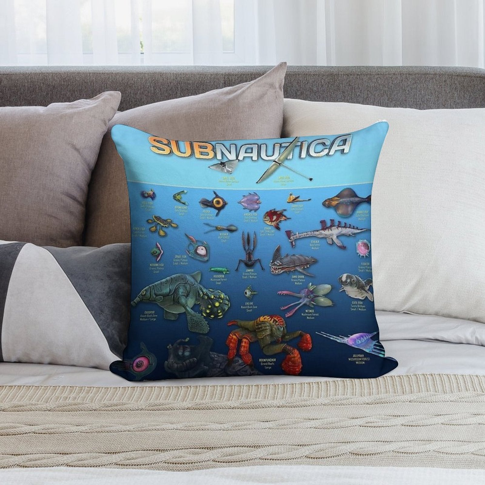 Subnautica Soft Gift Ready Throw Pillow