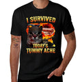 Tummy Ache Survivor Cat Meme Funny Saying Cats Animals Men Women Kids  Durable T-Shirt
