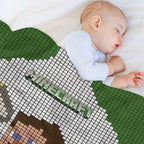 Steve And Alex Minecraft Theme Wrinkle-free Throw Blanket