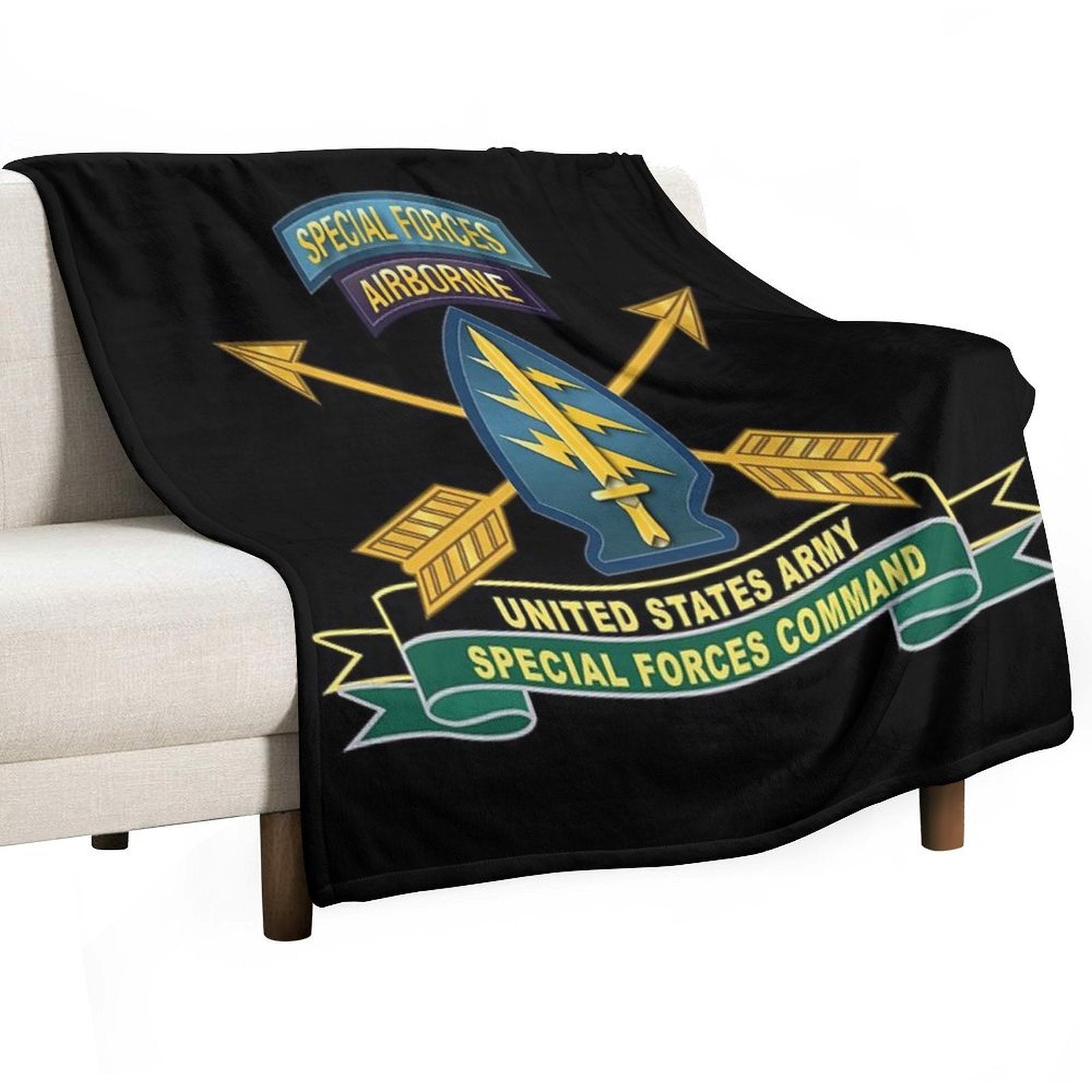 Army - US Army Special Forces Command - SSI W Br - Ribbon X 300 Compact Throw Blanket