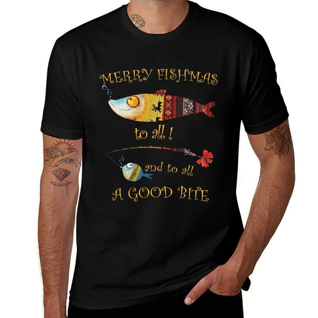 Christmas Fishermans MERRY FISHMAS to ALL Fishing  Eco-friendly Material T-Shirt