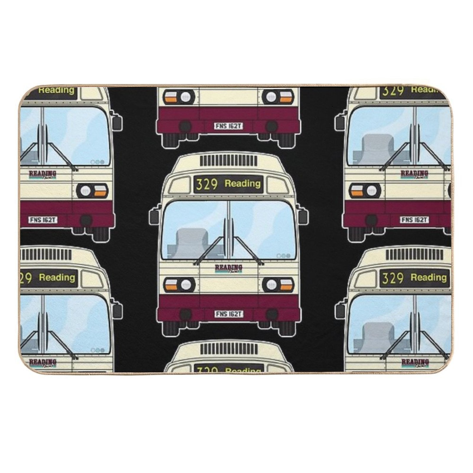 Reading Buses Leyland National Mk1 FNS162T Retro Illustration  Easy Maintenance Bath Mat
