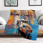 A Pop Art Travel Print of Palermo - Sicily - Italy Machine-washable Throw Blanket