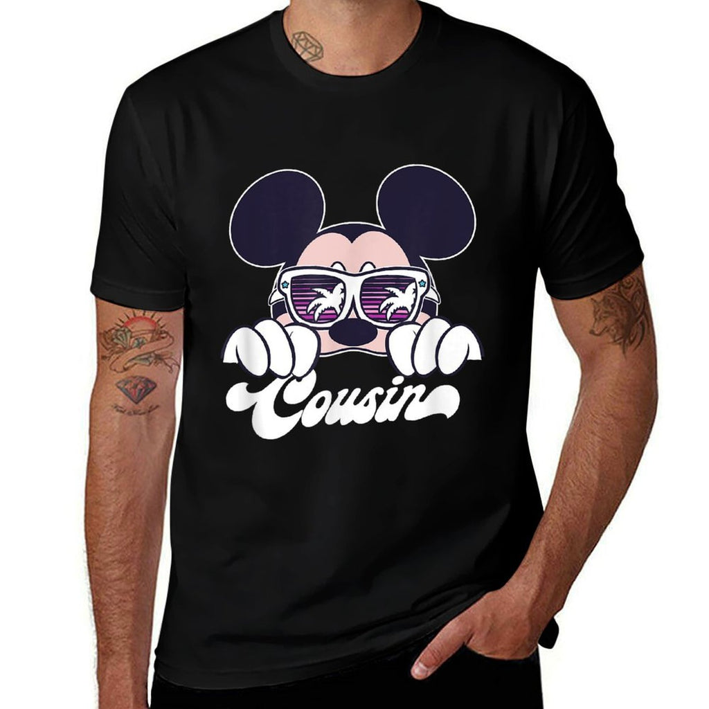 Disney Mickey And Friends Mickey Summer Vibes Cousin Logo  Relaxed-fit T-Shirt