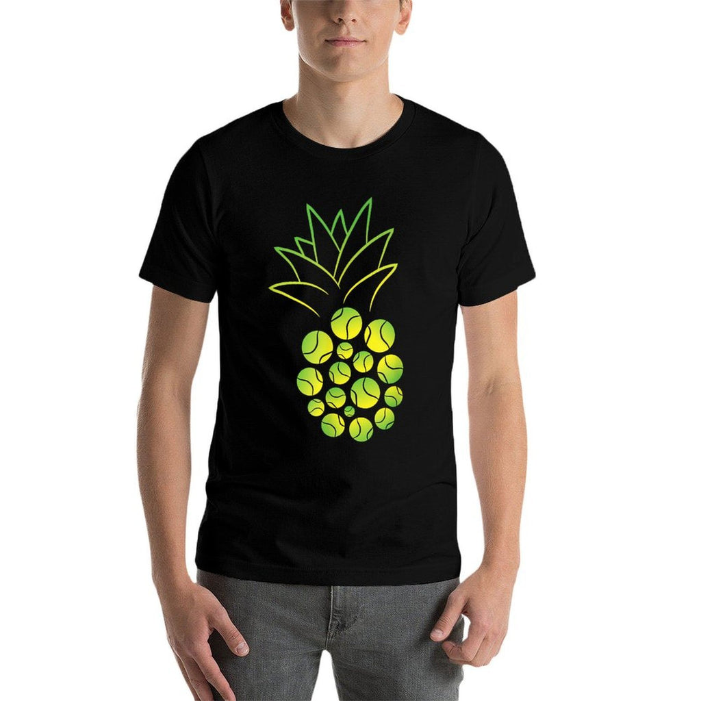 Funny Tennis Ball Pineapple For Tennis Player Gift  Rolled Sleeves T-Shirt