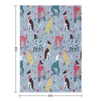Greyhounds Dogwalk  Pale Blue Background Shrink-resistant Throw Blanket