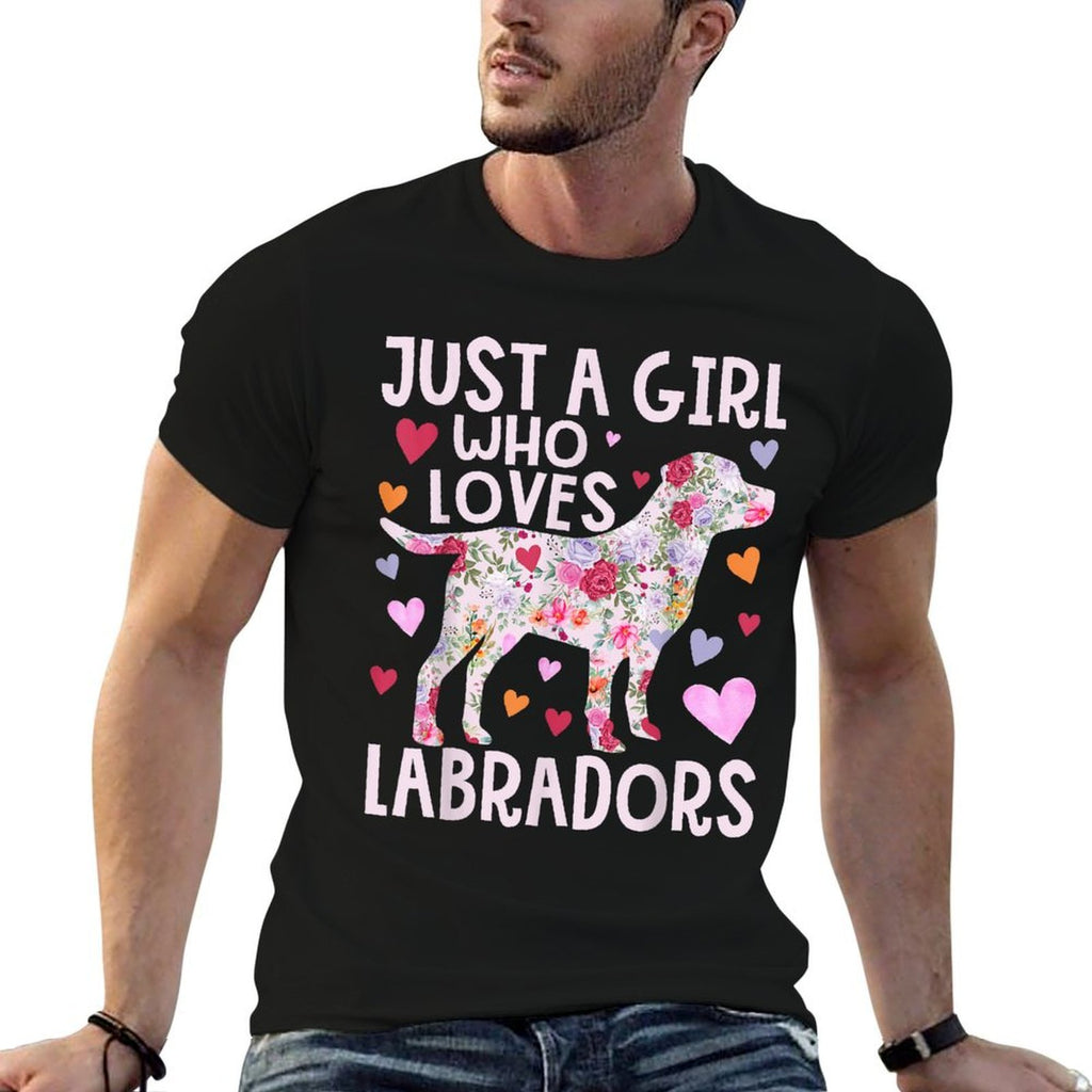 Labrador Just A Girl Who Loves Labradors Dog Flower Floral  Odor-resistant T-Shirt
