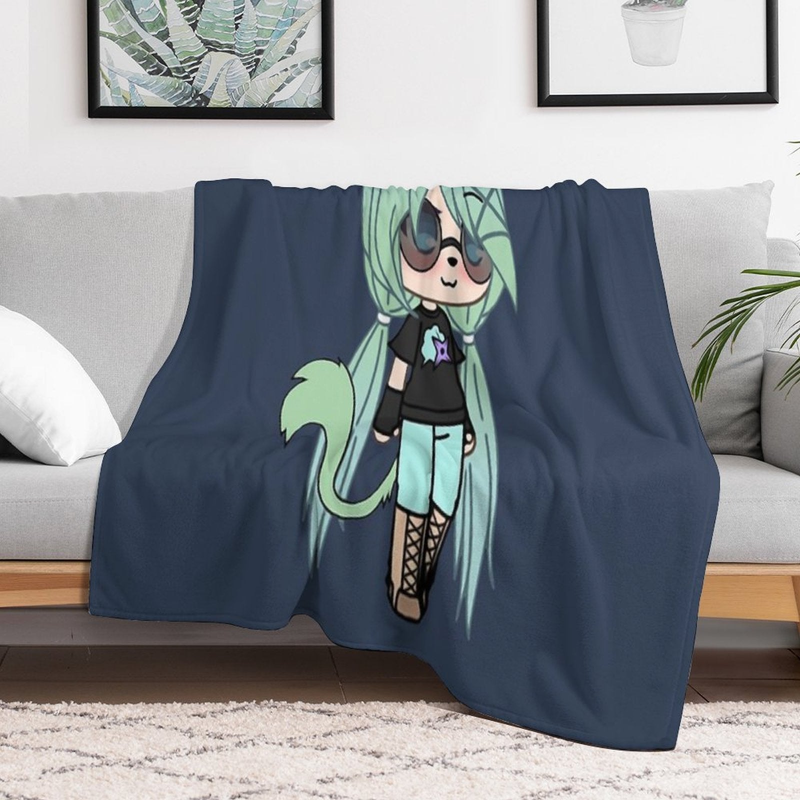 Gacha Life Series - Chloe The Tomboy Shrink-resistant Throw Blanket