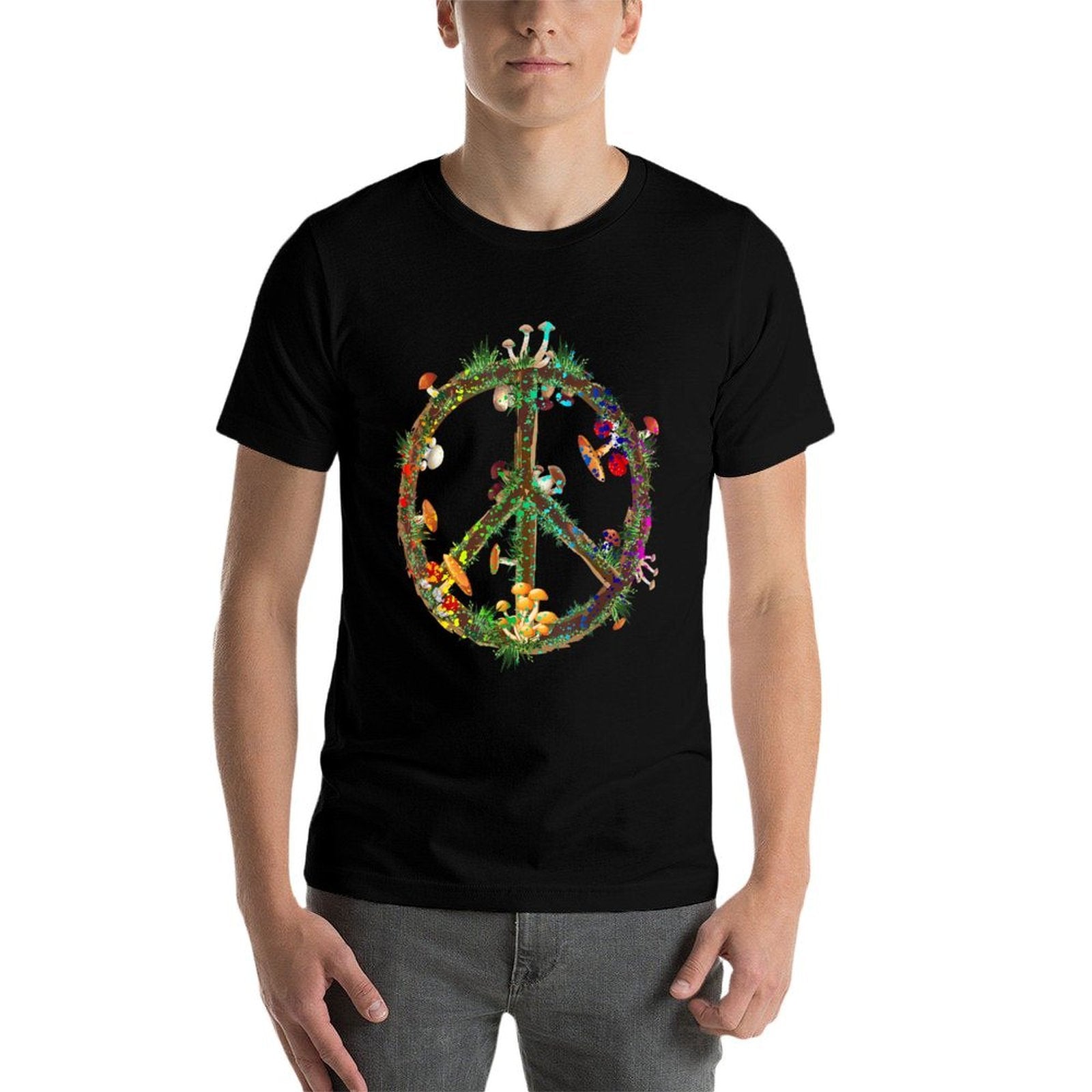 Magic Mushrooms Peace Sign Psychedelic Retro Shrooms Gift  Odor-resistant T-Shirt
