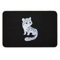 Snow Leopard Cute Kawaii Cartoon Illustration For Kids  Pet-Safe Bath Mat