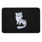 Snow Leopard Cute Kawaii Cartoon Illustration For Kids  Pet-Safe Bath Mat