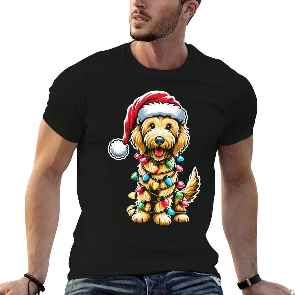 Golden Doodle Christmas Tree Xmas Dog Pajamas Goldendoodle  Fade-proof Color T-Shirt