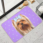 Cute Purple Yorkshire  Absorbent Bath Mat