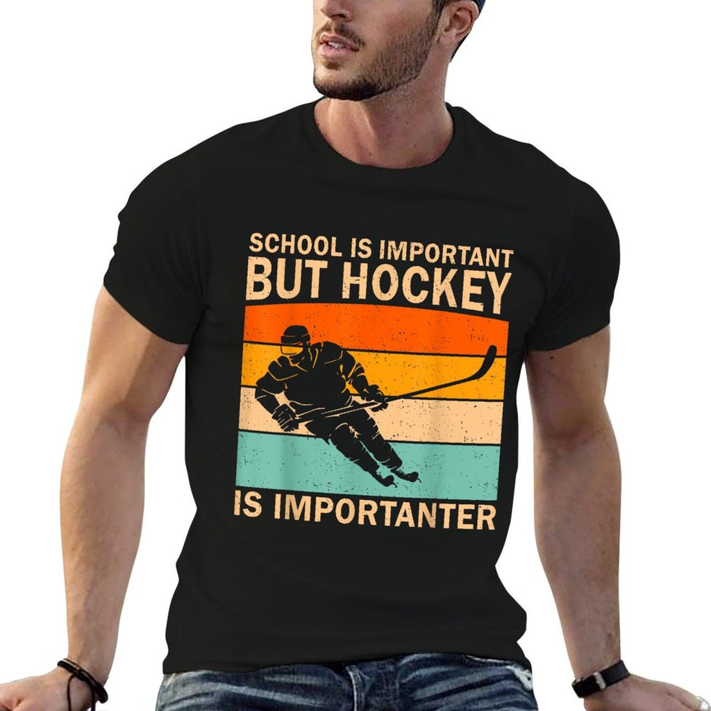 Funny Hockey Art For Boys Men Womenns Kids Ice Hockey  Durable T-Shirt