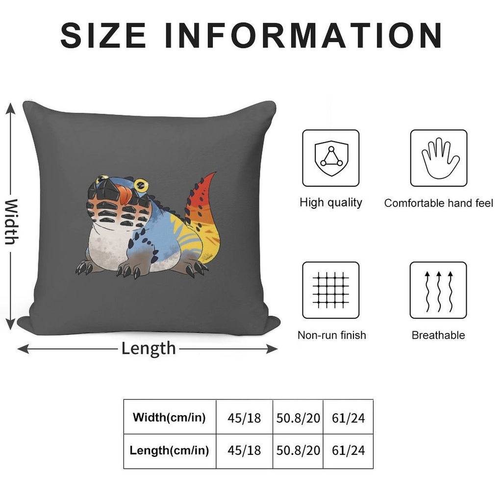 Monster Hunter World Dodogama Soft Short Plush Fabric Throw Pillow