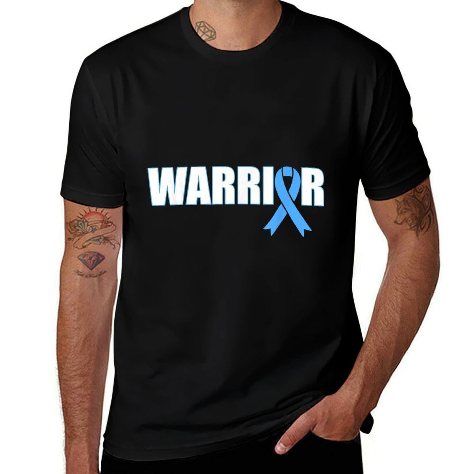 Prostate Cancer Warrior - Light Blue Ribbon for Men  Vintage-inspired T-Shirt