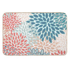 Floral Prints, Teal, Coral, Peach, Colourful Prints  Eco-Friendly Bath Mat