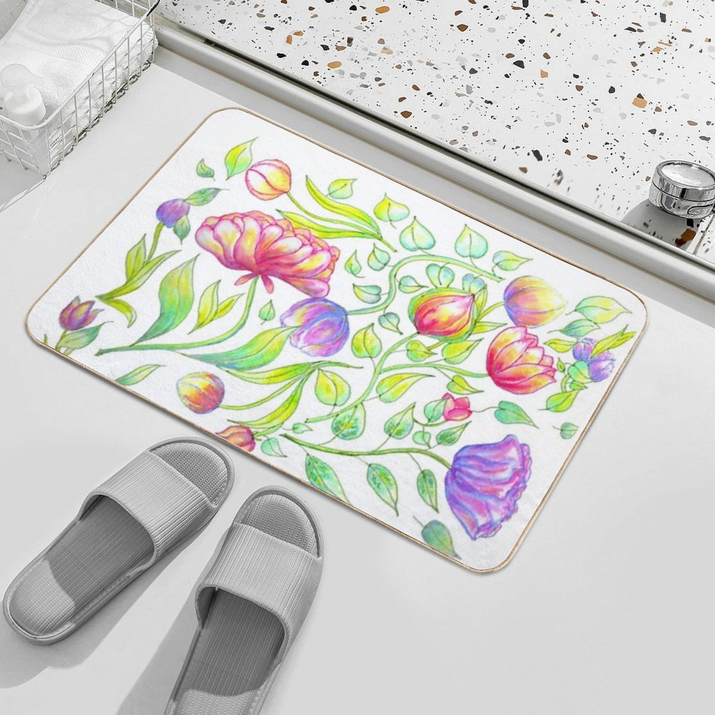 Flower Pattern  Non-Slip Bath Mat