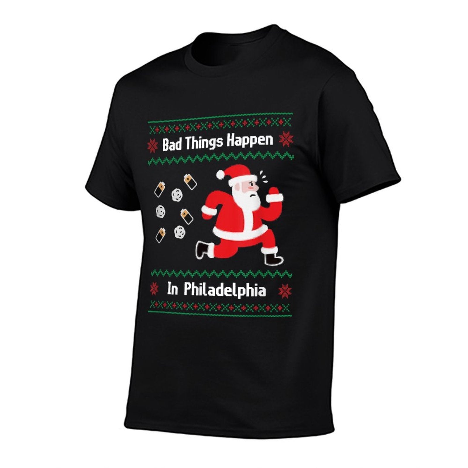Funny Bad Things Happen in Philadelphia Christmas Sweater  Lightweight T-Shirt