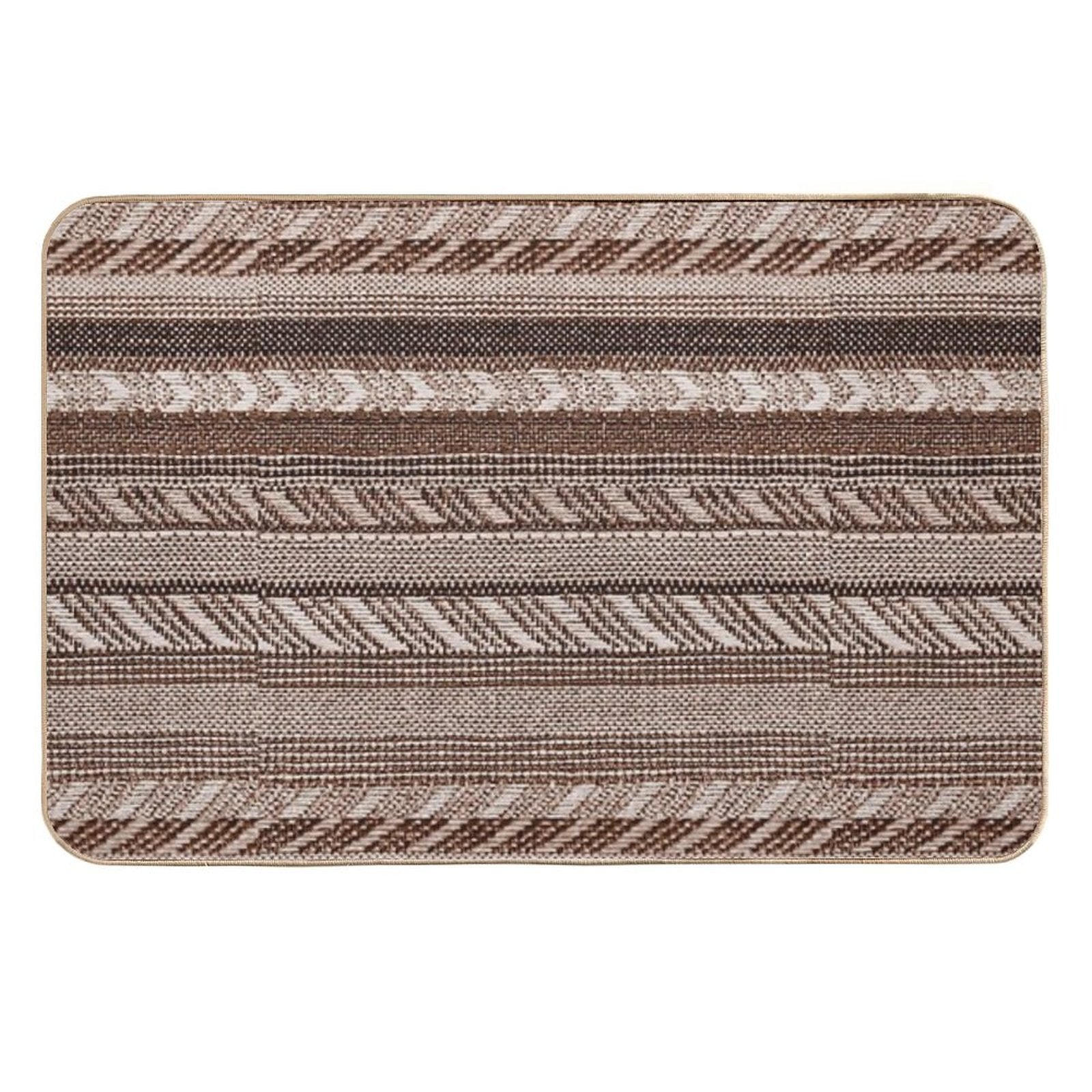 Copper - Boho Stripe -  Easy Maintenance Bath Mat
