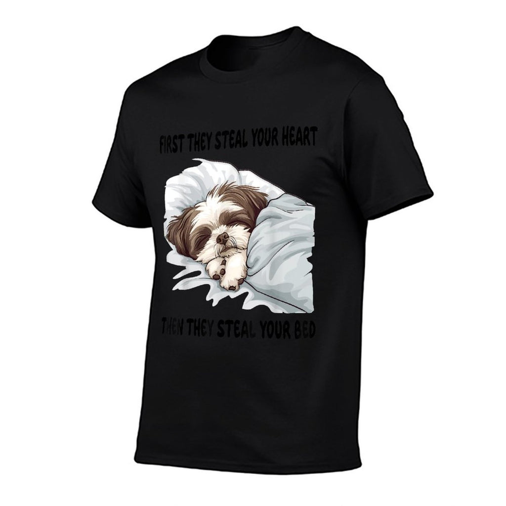 Shih Tzu Sleeping Pajamas Nightgown  Polyester Blend T-Shirt