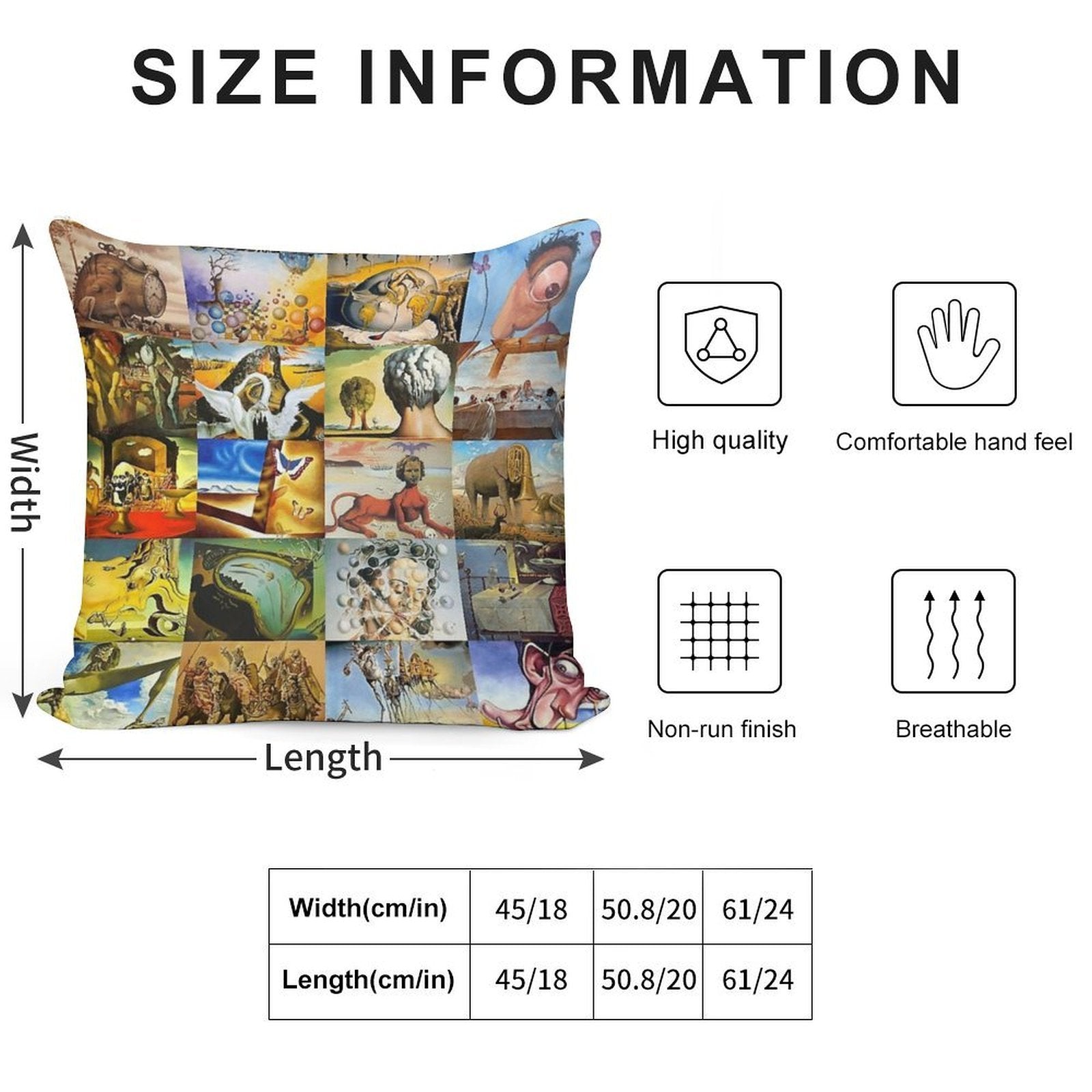 Salvador Dali Soft Easy Maintenance Throw Pillow