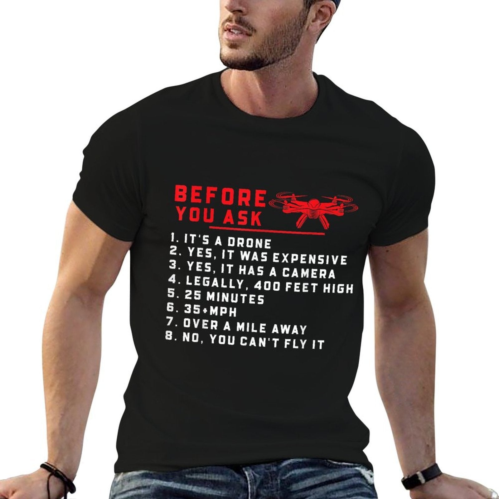 Funny Drone Quadcopter UAV Pilots  Stretchy T-Shirt