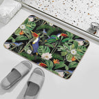 Tropical Jungle Toucans  Easy To Clean Bath Mat